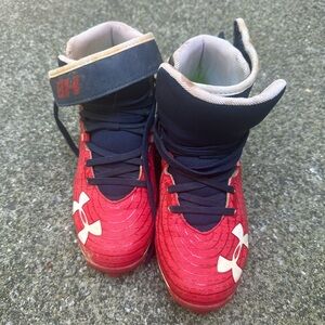 Under Armour Bryce Harper Kids Red and Black Sneakers